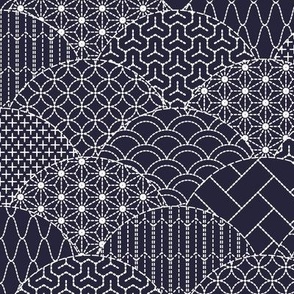 sashiko waves | faded denim