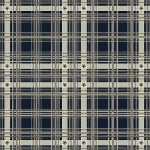 Antique Flower Plaid - Navy