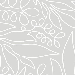 XL Contour Line Botanicals Ivory Neutral Chic Feminine Wallpaper