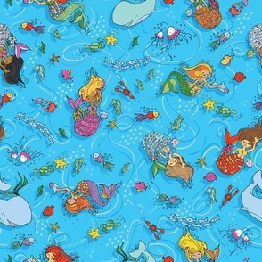 Swimming with the mermaids - large