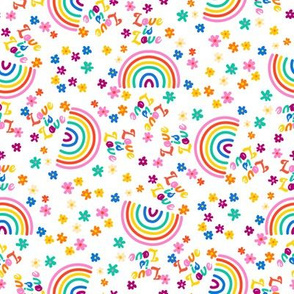 love is love rainbow fabric - pride fabric - brights