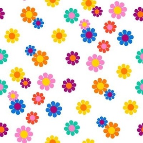 pride florals - rainbow groovy flowers -brights