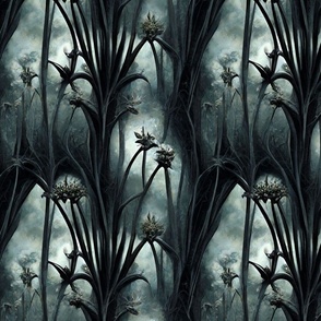 Dark Moody Goth cathedral with Dark skies
