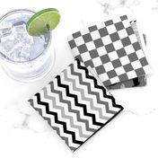 Eat Sleep Snowmobile//Black&Grey - Wholecloth Cheater Quilt - Rotated