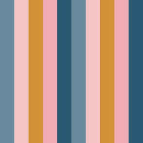 Island Stripe 1in Vertical - Regular Scale (Rainbow stripes, colorful stripes, island, tropical, swim, swimming, surf, beach, clothes, bellbottom)