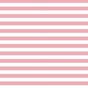 Stripe 1/4 in Peony (pink horizontal stripes, blush pink, rose pink, soft pink, coordinate, small)