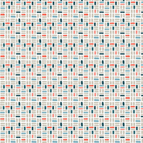 Brush strokes in geometric patchwork pattern