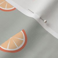 Little summer cocktail orange slices fruit design orange on boho mist green