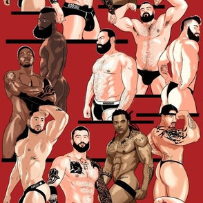 Beefcake men - red