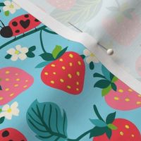 Garden strawberries and ladybirds B