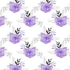 Purple Colorful Flower Botanical Floral Pattern