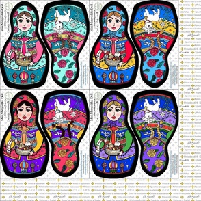 All 4 Mini Pascha Matryoshka Dolls