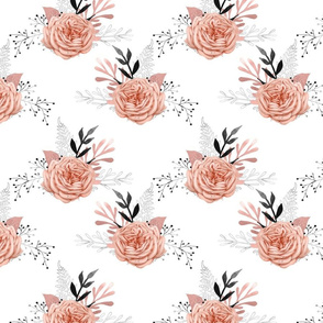 Peach Color Rose Floral Pattern Print Flower Lover