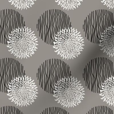 Shibori lotus flower-gray by JAF Studio