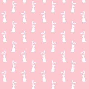 Pastel Color Bunny Pattern Pink Background Pet Animal Owner