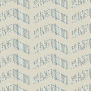 Picket Fences- neutral blue by JAF Studio