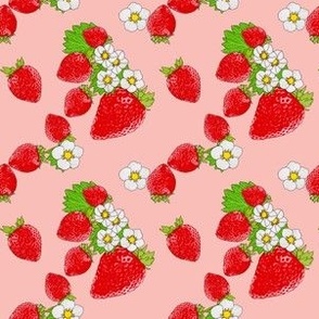 Nina's Strawberry Patch on Pink