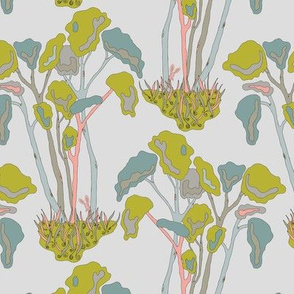 Rabbit Forest - large - green/gray by JAF Studio