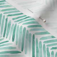 Emerald herringbone - watercolor brush stroke abstract geometric painted pattern p307