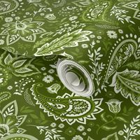 Moss Green Soma Paisley - Small Scale