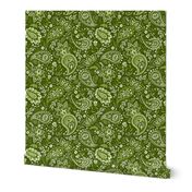 Moss Green Soma Paisley - Small Scale