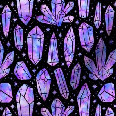 Pastel Crystals Purple on Black