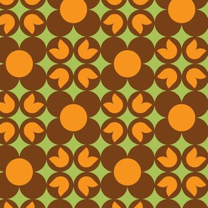 Retro Flowers: Brown & Orange