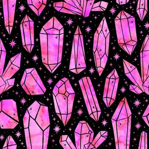 Pastel Crystals Pink on Black
