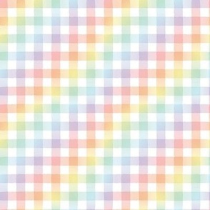 Pastel Rainbow Gradient Gingham - Small Scale