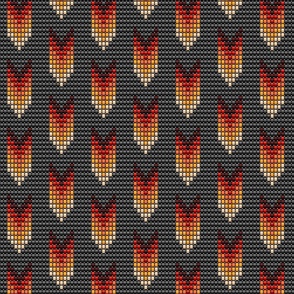Boho tribal arrows 3D beads orange red anthracite black