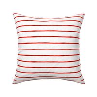 Extra Small Thin Stripes Watercolor Red White