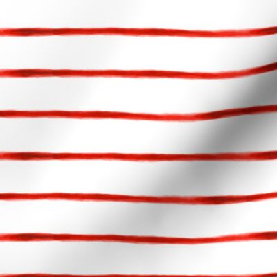 Extra Small Thin Stripes Watercolor Red White