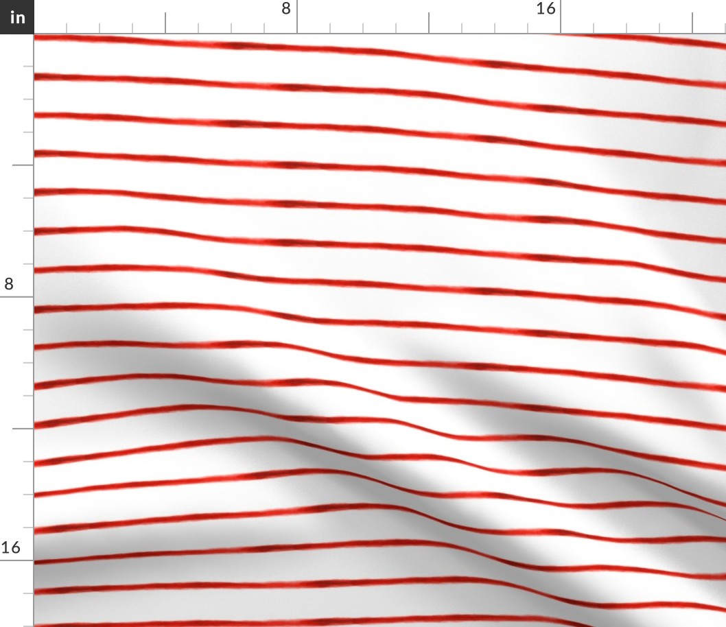 Extra Small Thin Stripes Watercolor Red White