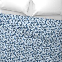 Blue Soma Paisley - White Small Scale