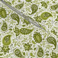 Green Soma Paisley - White Small Scale