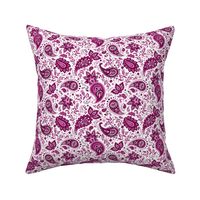 Magenta Soma Paisley - White Small Scale