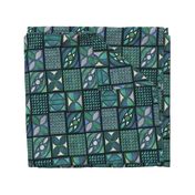 African Patchwork Woven in Cool Colors