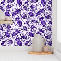 Purple Soma Paisley - White Small Scale