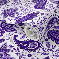 Purple Soma Paisley - White Small Scale