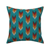 Boho tribal arrows 3D beads red orange teal