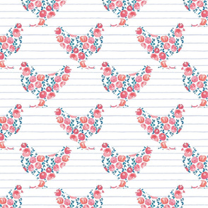 Floral Chicken Hens