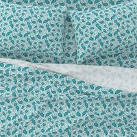 Teal Soma Paisley - White Small Scale