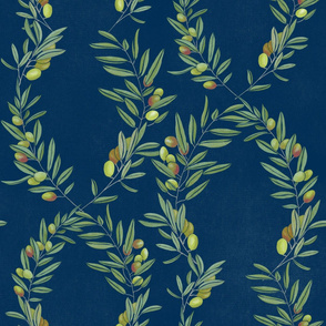 Olive Wreath Branches Blue