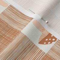 mushroom check - cottage core fabric