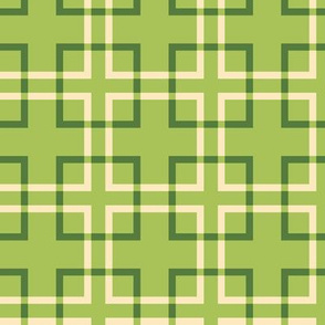 Overlapping Squares: Green & White