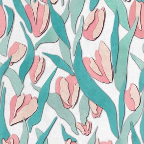 Paper Collage Tulip Field 