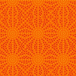 12" Retro Deco Persimmon Dot Bursts