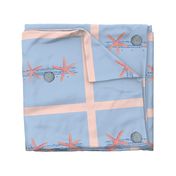 Star fish tea towel with 1-in seam allowance