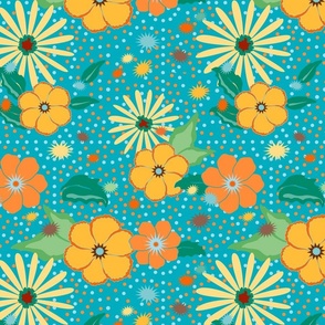 12" Retro Dusk Dotted Floral