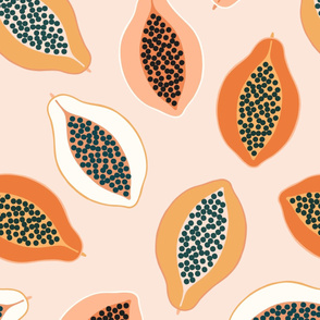 Pink Papaya XL wallpaper scale by Pippa Shaw